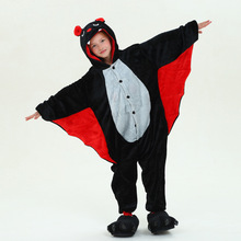 Детские цельнокроеные пижамы для костюмированной вечеринки с изображением животных «летучая мышь» для детей от 3 до 10 лет, мягкая фланелевая одежда для сна для мальчиков и девочек, одежда для сна 2024 - купить недорого