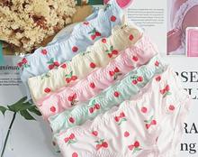 100% Real Photos M L Cute Kawaii Lolita Strawberry Printing Milk Silk Panties Briefs Panties Underwear Thong Lingerie WP449 2024 - buy cheap