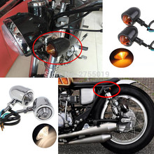 Universal retro Motorcycle Metal bullet Turn Signal Indicators Blinker Light Lamp For Cafe Racer  Harley Honda BMW 2024 - buy cheap