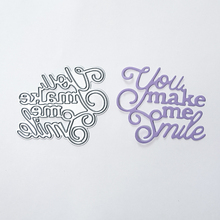 Troqueles de corte de Metal You Make Me Smile, álbum de recortes troquelado de palabras para hacer tarjetas de decoración, troqueles de artesanía en relieve 2024 - compra barato