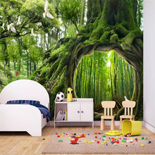 Beibehang personalizado moda estéreo de seda papel de parede nórdico pintados à mão sonho floresta tv fundo 3d 2024 - compre barato