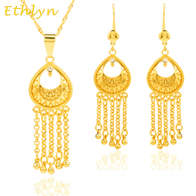 Ethlyn-Conjunto de collar y colgante, Color dorado colgante etíope, africano, nigeriano 2024 - compra barato