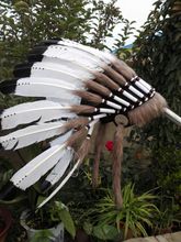 21 inch white feather Headdress feather headpiece halloween costume for paty supply 2024 - buy cheap