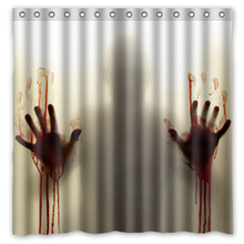 Free Shipping!Blood Hand Shadow Of The Walking Dead Printed Waterproof Polyester Shower Curtain&Bath Curtain(Size 180X180CM) 2024 - buy cheap