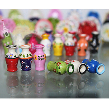1pc diy artesanal casa de boneca cozinha cerâmica ornamento decorações vaso casa bonecas miniaturas 1:12 mini cerâmica pote 2024 - compre barato