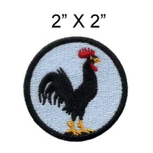 Parche bordado de gallo de 2 "de ancho, parches de animales, superpolla, pedrería para aplicación con cuello trasero 2024 - compra barato