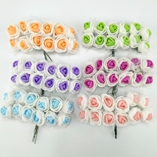 12pcs 2cm Mini Foam Rose Artificial Flower Bouquet Multicolor Rose diy Wedding Flower Decoration Scrapbooking Fake Rose Flower 2024 - buy cheap