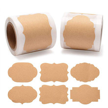 300pcs/roll Natural Kraft Wedding decoration stickers Holiday Present 1.2x2 inch envelope lable Craft Party decoration Supplies 2024 - buy cheap