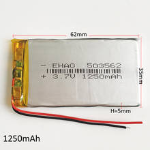 3.7V 1250mAh 503562 Lithium Polymer LiPo Rechargeable Battery For Mp3 GPS PSP DVD speaker MP4  video game PAD E-books Tablet PC 2024 - buy cheap