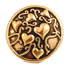 Joyería a presión de oro para mujer, botones a presión de Metal de 18mm con forma de corazón de amor, compatible con pulsera de botón a presión para regalo del Día de San Valentín 2024 - compra barato