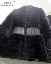 Linhaoshengyue натуральное Норковое эластичное меховое пальто 2024 - купить недорого