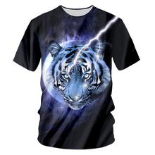 Men Tshirt Black 2018 New Arrival 3d Digital Print Flashing Tiger T Shirts Casual O-neck Bodybuilding Fitness Shirts Tees 7XL 2024 - buy cheap