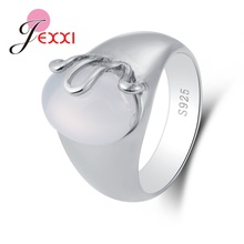 New Elegant White Oval Opal Stone Brand  Pure 925 Sterling Silver Rings Beautiful Special Fine Jewelry Christmas Gifts 2024 - buy cheap