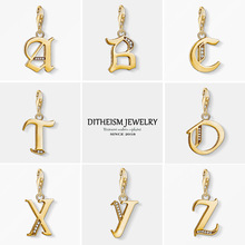 Vintage Alphabets Charms ,2019 Fashion Jewelry 925 Sterling Silver Trendy Gift For Women Girls Men Boy Fit Bracelet Necklace Bag 2024 - buy cheap