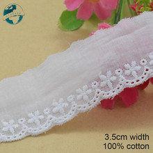 5yards 3.5cm white lace 100% cotton embroid lace sewing ribbon fabric guipure diy trims knitting DIY Garment Accessories#3174 2024 - buy cheap