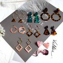 2018 New Round/Heart/Geometric Drop Earrings For Women Simple Acetate Long Statement Dangle Earrings Fashion Handmade Jewelry 2024 - buy cheap
