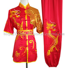 Chinese Wushu clothes Kungfu uniform taolu garment Martial arts suit Routine outfit Embroider for boy men women girl kids adults 2024 - buy cheap