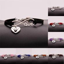 10pcs/lot Infinity Love 8 Best Friend Peach heart dog claw Charm Pendant Women/Men Simple Bracelets/Bangles Jewelry Gift 1715 2024 - buy cheap