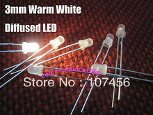 1000 peças 3mm branco quente ultra brilhante difusor branco quente lâmpadas led novo frete grátis 3mm diodo emissor de luz 2024 - compre barato