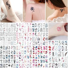 Водостойкая временная татуировка Роза, 30 шт./компл., наклейка для взрослых и детей, боди-арт, женская, новый дизайн, переводная, имитация татуировки #287862 2024 - купить недорого