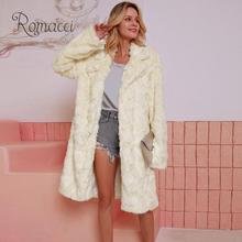 Winter Women Faux Fur Coat Notched Collar Long Sleeve Open Front Thicken Jacket Plus Size Parka Warm Teddy Coat Overcoat Beige 2024 - buy cheap