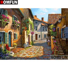 HOMFUN-pintura de diamante redondo/cuadrado completa, cuadro artesanal 5D, flor de casa, bordado 3D, punto de cruz, regalo para decoración del hogar, A17334 2024 - compra barato