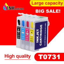 INKARENA 73N T0731 Refillable Ink Cartridge for Epson CX5900 T40W TX205 TX209 TX409 TX419 TX300F CX4900 CX3905 TX100 Printer kit 2024 - buy cheap