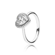 Anel feminino 925 prata esterlina cintilante amor coração anel, claro cz anel tentado momento feminino moda jóias 2024 - compre barato