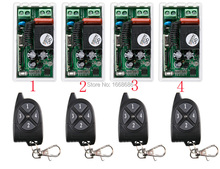 Ac220v 1ch 10a rf sistema de interruptor controle remoto sem fio 433 mhz 4 transmissor & 4 receptor relé interruptor casa inteligente