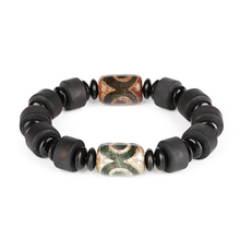 14mm big cylinder matte brown black onyx semi precious stone tibetan buddhism beads bracelet for man 2024 - buy cheap