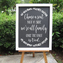 Choose a Seat Not a Side Wedding Decal Sign We're All Family Once The Knot Is Tied Wedding Welcome Reception Logo Stickers C86 2024 - buy cheap