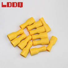 LDDQ 100pcs 12-10AWG Fully Insulated Spade Crimp Terminals Yellow Electrical Wire Connectors Car Audio Wiring High Quality 2024 - buy cheap