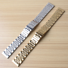 Pulseira de relógio 18mm 19mm 20mm 21mm, pulseira de aço inoxidável de alta qualidade masculina e feminina, pulseira de ouro ou prata 2017 2024 - compre barato