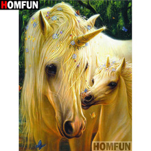 HOMFUN Full Square/Round Drill 5D DIY Diamond Painting "Animal horse" Embroidery Cross Stitch 5D Home Decor Gift A17704 2024 - buy cheap