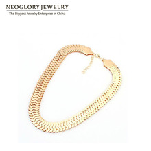 Neoglory Light Yellow Gold Color Chain Choker Necklaces Brand Punk Old Silver Plated Jewelry 2020 New Fashion Gift 2024 - buy cheap