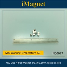 N00677 20pcs N52 Disc Neodymium Magnet,D2.54x1.6mm, Ndfeb Magnet ,Magnet strong for refrigerator,Fridge Magnet, small cylinder 2024 - buy cheap