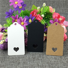 8x4cm Collection Kraft Paper Hang Tags Blank Party Birthday Wedding Garments Listing With Heart Shape Hollow 100Pcs/Lot 2024 - buy cheap