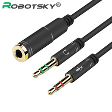 Robotsky 3.5mm Jack Smartphone Headphone Splitter cable 1 Female to 2 Male Stereo Audio Y Splitter Cable 2024 - buy cheap