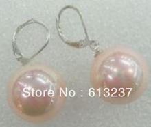 HOT!hot free Shipping new 2014 Fashion Style diy Lovely! 12mm Pink Sea Shell Pearl Earring AAA 2024 - buy cheap