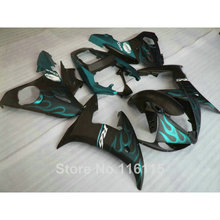 MOTOMARTS Customize  fairing kit for YAMAHA YZF R6 03 04 05 green flames in black R6 2003 2004 2005 fairings set 2372 2024 - buy cheap