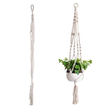 Macrame Plant Hangers Indoor Outdoor Flower Hanging Basket Hemp Rope 4 Legs New 2024 - buy cheap