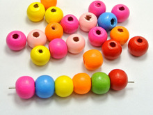 100 Mixed Bright Candy Color 12mm Round Wood Beads~Wooden 2024 - buy cheap