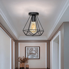 Luminárias de teto, com ferro, preto, retrô, luminárias para o teto, ideal para sala de estar 2024 - compre barato