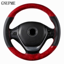 DIY Steering Wheel Covers Anti-slip Soft Fiber Leather GNUPME braid on the steering-wheel of Car Protector Stitching color 2024 - buy cheap