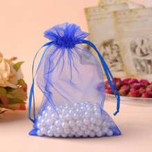 Organza Bags 20x30cm Blue Color 50pcs/Lot Large Drawstring Gift Bags Christmas Packaging Jewellery Pouch Can Be Custom Logo 2024 - buy cheap