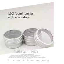 20 pçs/lote 10g frasco de alumínio com uma janela clara, 10cc metal recipiente de embalagem cosmética 1/3oz recipiente de cosméticos profissional 2024 - compre barato