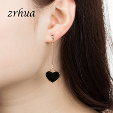 ZRHUA New 2018 Fashion Jewelry Romantic Style Gold Sliver Color Love Heart Drop Dangle Earrings Best Gift for Women Wedding 2024 - buy cheap