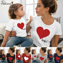 Roupas para a família, mãe e filha, crianças, camisetas combinando, mulheres, meninas, tops 2024 - compre barato