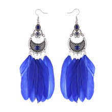 1Pair Dream Catcher Hollow out Vintage Leaf Feather Dangle Earrings For Women Bohemia Earring Lady's Ethnic Indian Jewelry 2024 - buy cheap