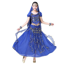 New Bollywood Sequin Costumes Adult Indian Belly Dance Costumes Women Short Sleeve Chiffon Bollywood 2pcs/3pcs/5Pcs Set 8 Colors 2024 - buy cheap